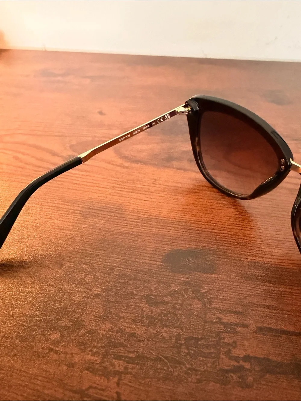 Kate Spade New York CISSY Cat Eye Sunglasses Brown Gradient Black Gold